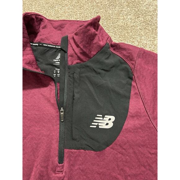 New Balance Heat Grid Half Zip Men’s M Dark Ember Heat Purple - Picture 6 of 8
